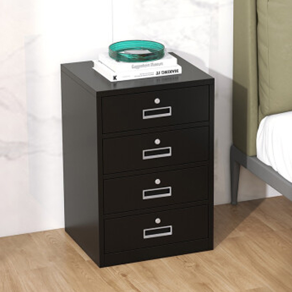 Black Wide Four Drawers Cabinet