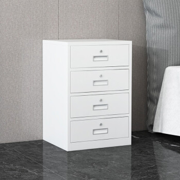 White Wide Four Drawers Cabinet