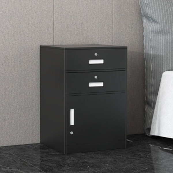 Single door short cabinet with two drawers