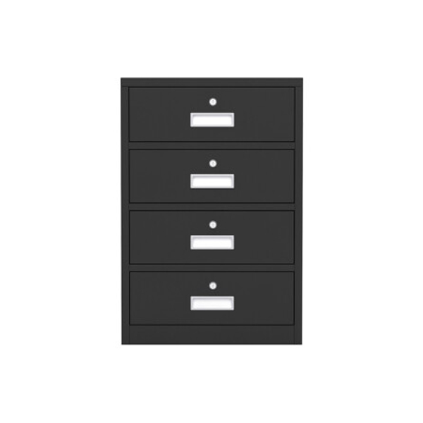 Black Wide Four Drawers Cabinet