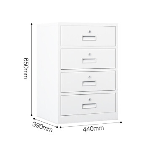 White Wide Four Drawers Cabinet