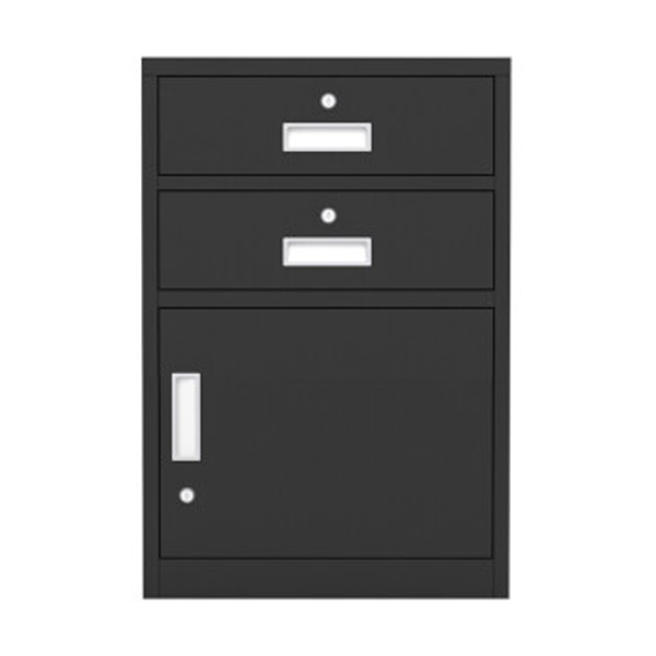 Single door short cabinet with two drawers