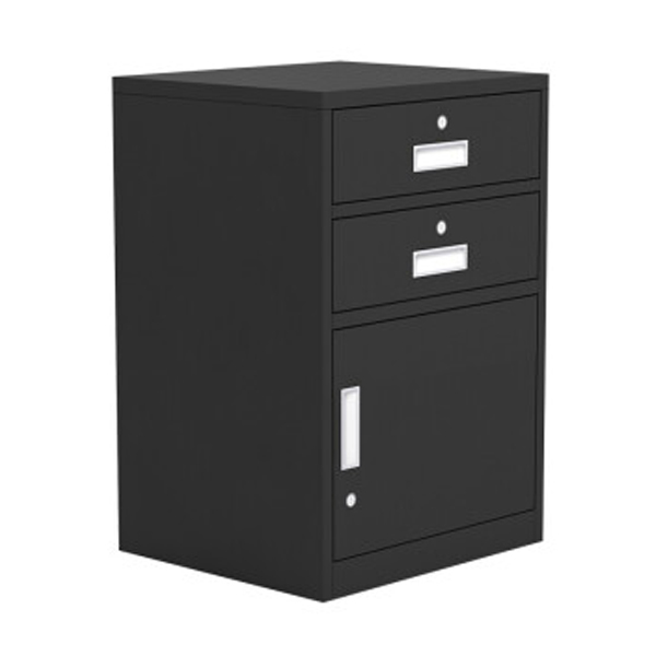 Single door short cabinet with two drawers