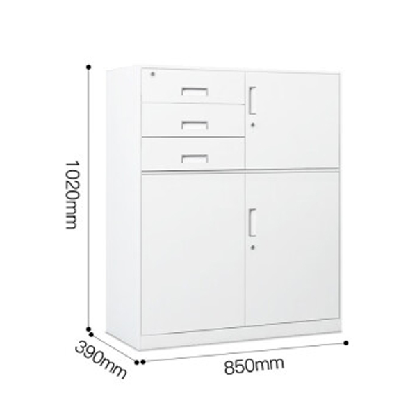 Short Cabinet with Three Drawers and Safe Box