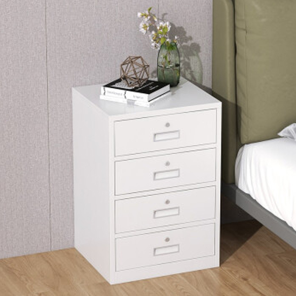 White Wide Four Drawers Cabinet