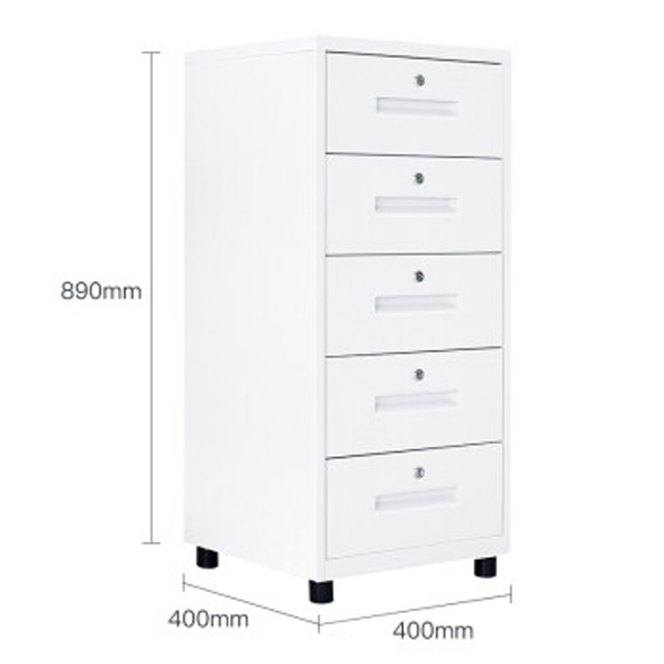 White Five Drawers Cabinet