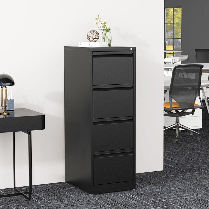 Black Four Drawers Cabinet