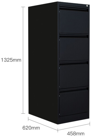 Black Four Drawers Cabinet