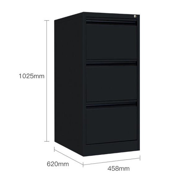 Black Three Drawers Cabinet