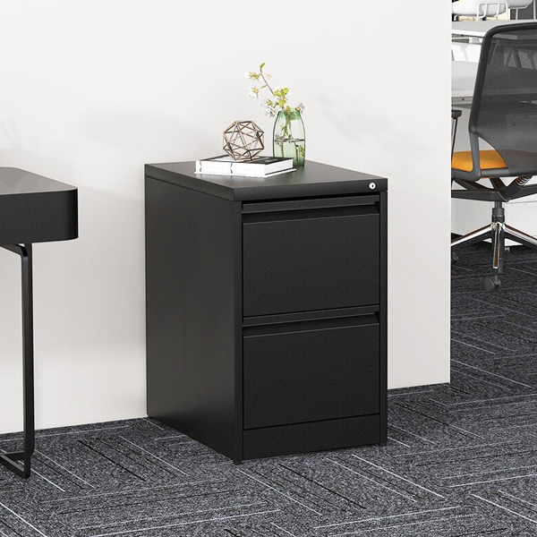 Black Two Drawers Cabinet