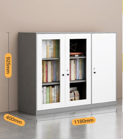 Glass Three-door File Cabinet