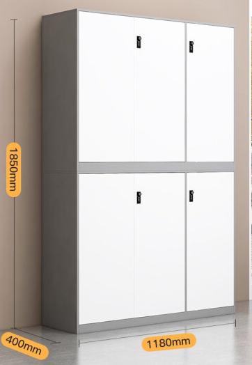 Split six-door bookcase