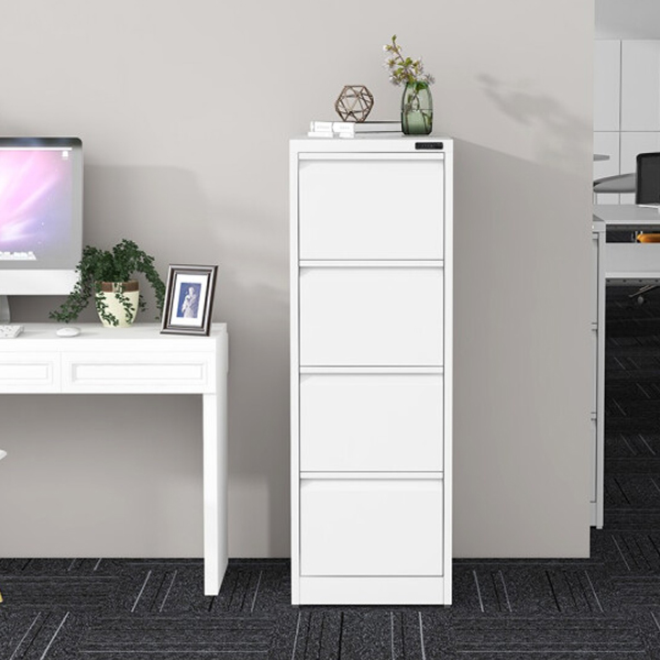 White Four Drawers Cabinet With Code Lock