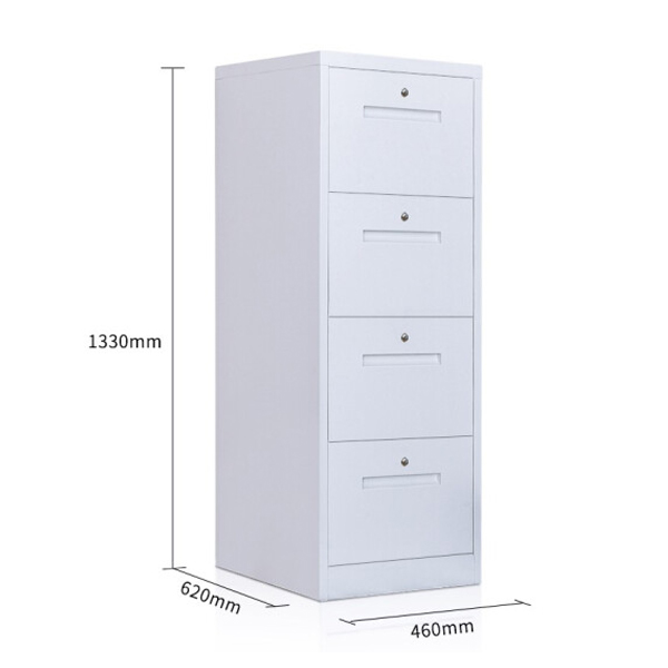 White Four Drawer Cabinet With Lock