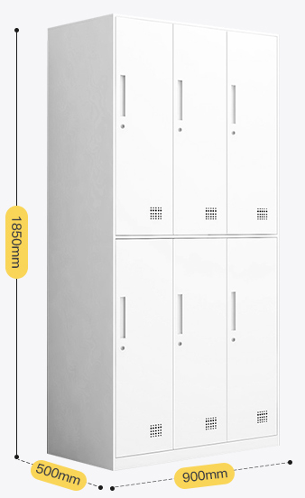 White Six Door Locker