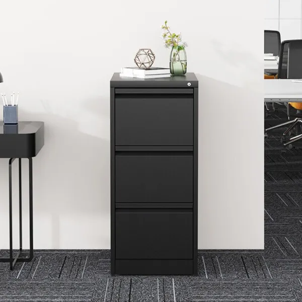 Black Three Drawers Cabinet