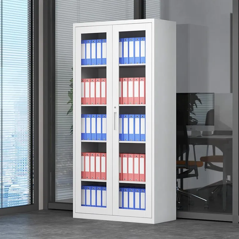 Glass Two Doors File Cabinet