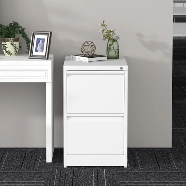 White Two Drawer Cabinet