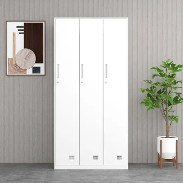 White Three Door Locker