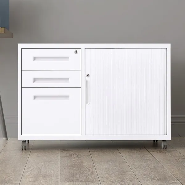 Right Rolling Door Three Drawer Cabinet