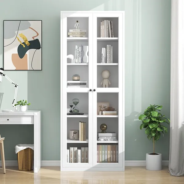 Two Glass Doors Display Bookcase