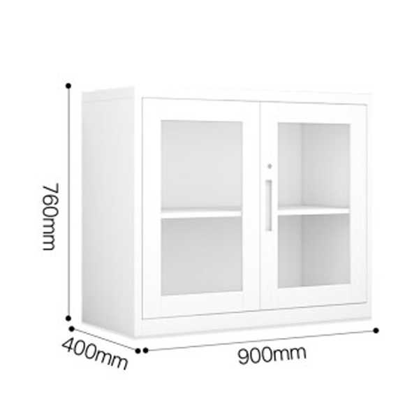 Glass Tow Doors Low Cabinet