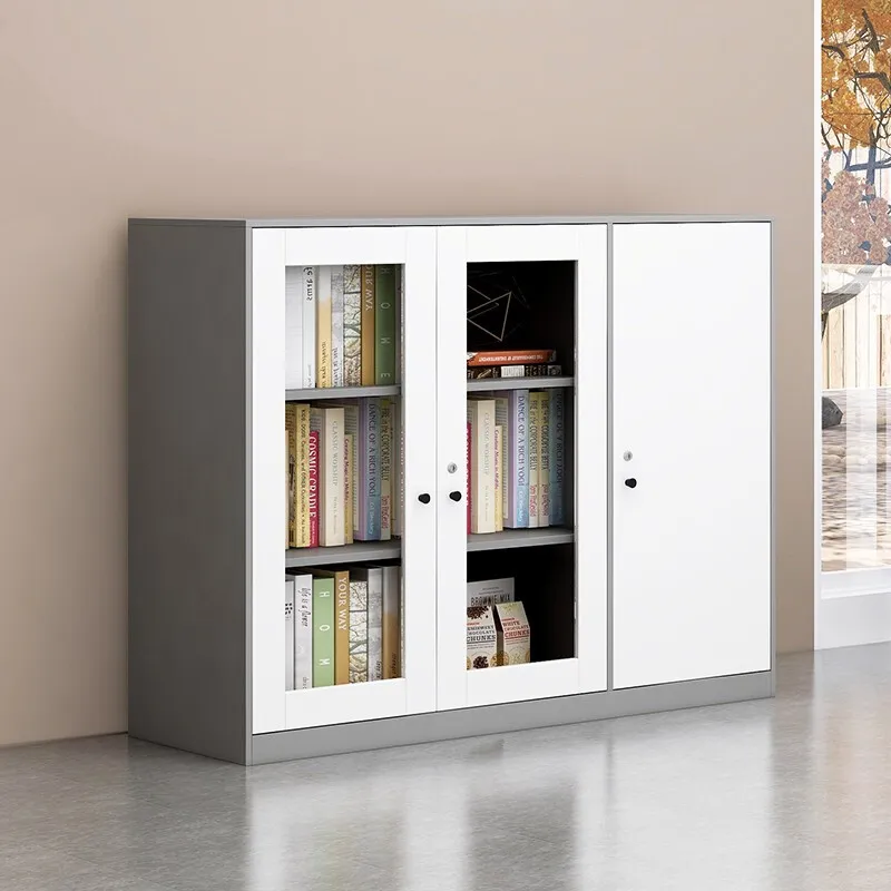 Glass Three-door File Cabinet