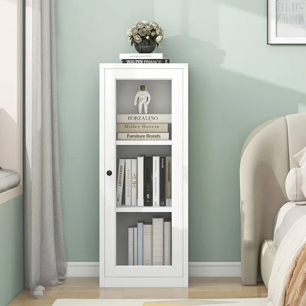 Single Glass Door Short Bookcase